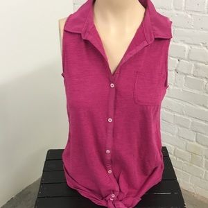 Old Navy Girls Collared Sleeveless Tie Front Top